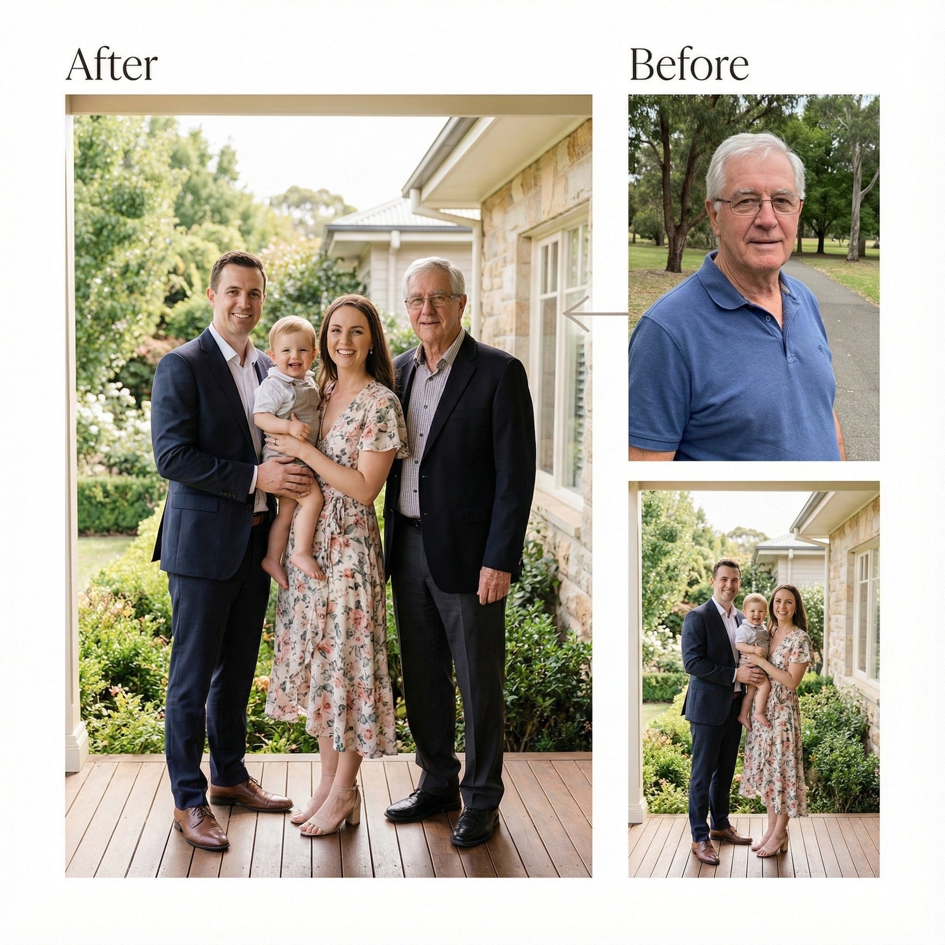 Add Deceased Loved One to Photo - Professional Memorial Family Portrait Service by Phoenix Tree Studio