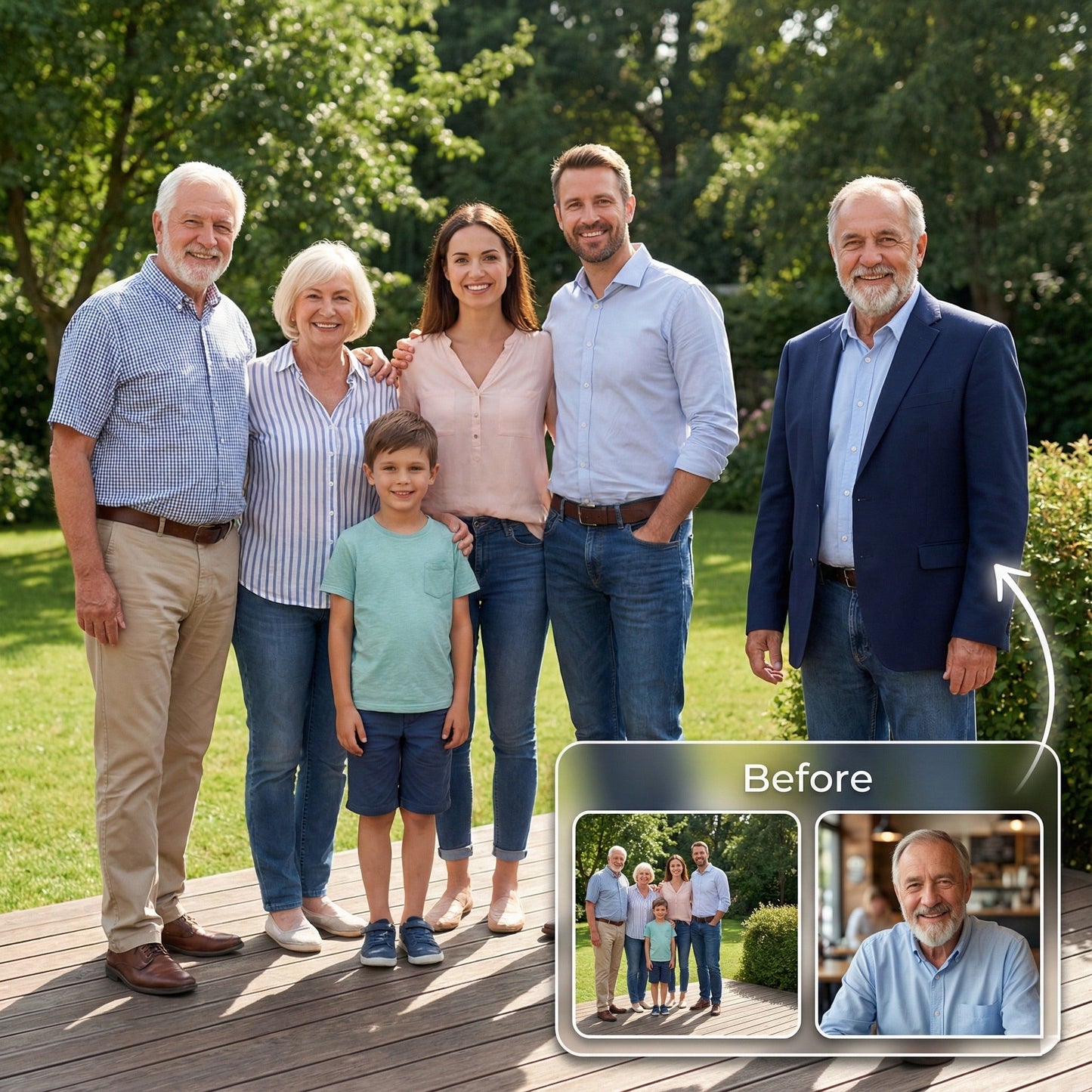 Add Person to Family Photo - Realistic Outdoor & Garden Portrait Merge by Phoenix Tree Studio
