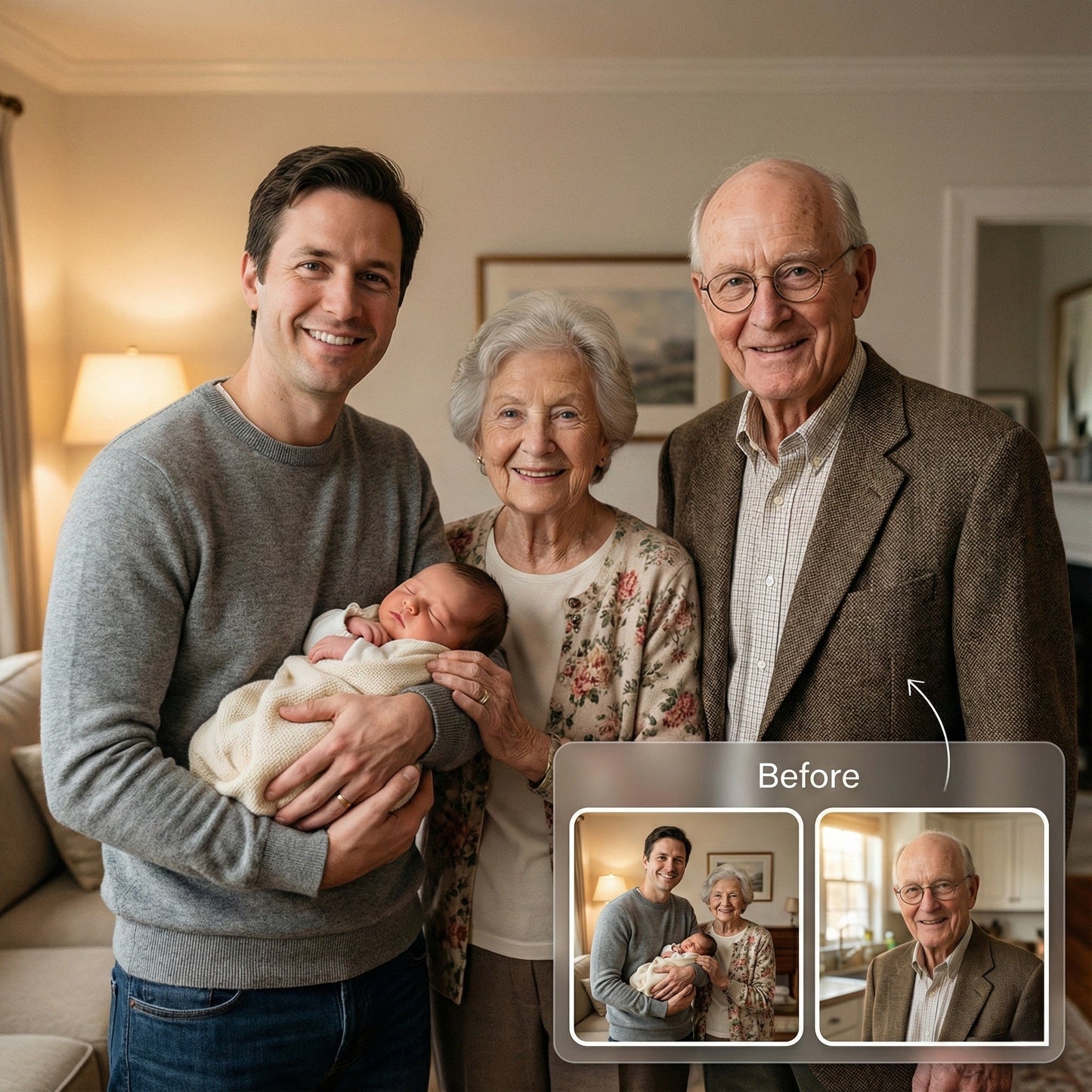 Add Deceased Loved One to Newborn Photo - The Meeting That Never Happened by Phoenix Tree Studio