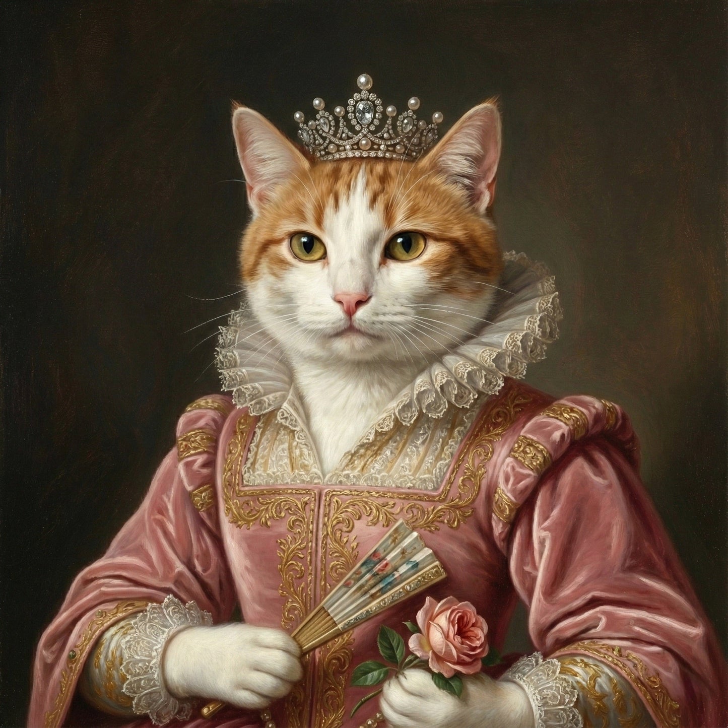 Custom Renaissance Pet Portrait - Royal Style Digital Oil Painting by Phoenix Tree Studio