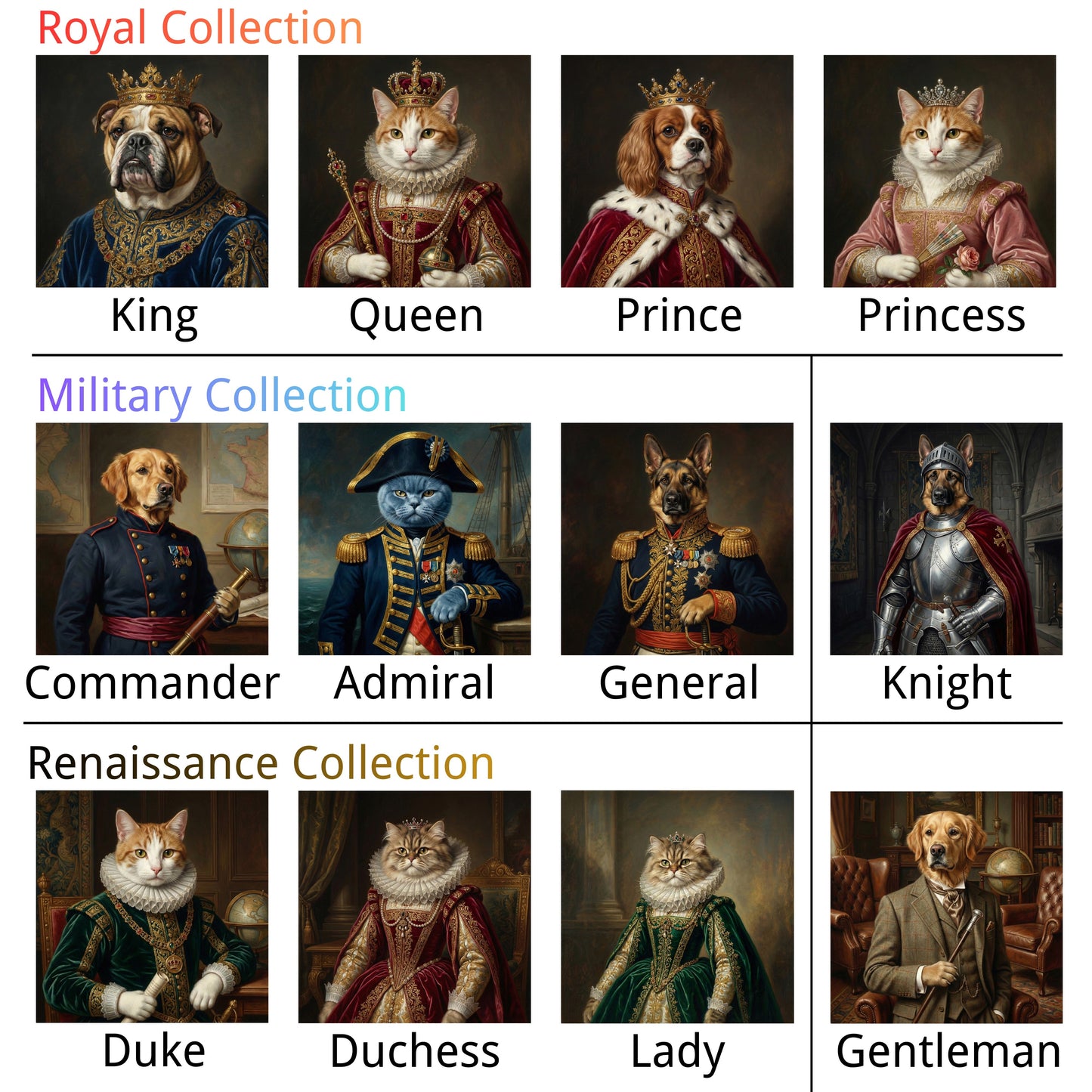 Custom Renaissance Pet Portrait - Royal Style Digital Oil Painting by Phoenix Tree Studio