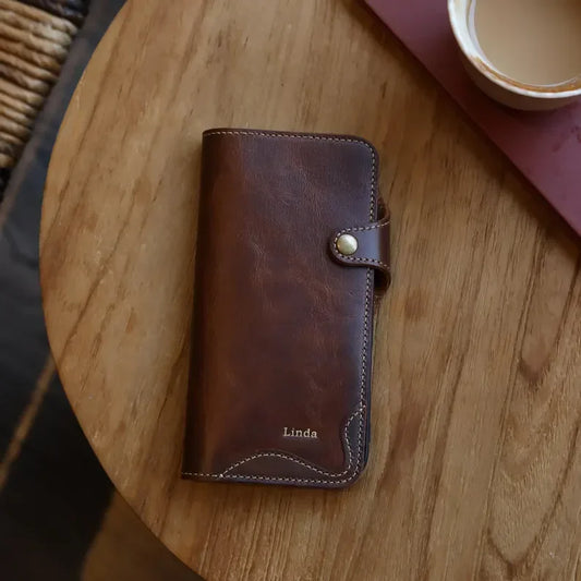 Phoenix Bespoke™: Personalized Genuine Leather Wallet & Folio Case for Samsung S25/S24 Series by Phoenix Tree Studio