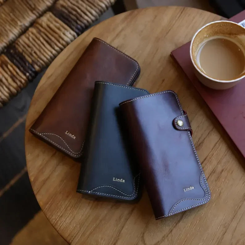 Phoenix Bespoke™: Personalized Genuine Leather Wallet & Folio Case for Samsung S25/S24 Series by Phoenix Tree Studio