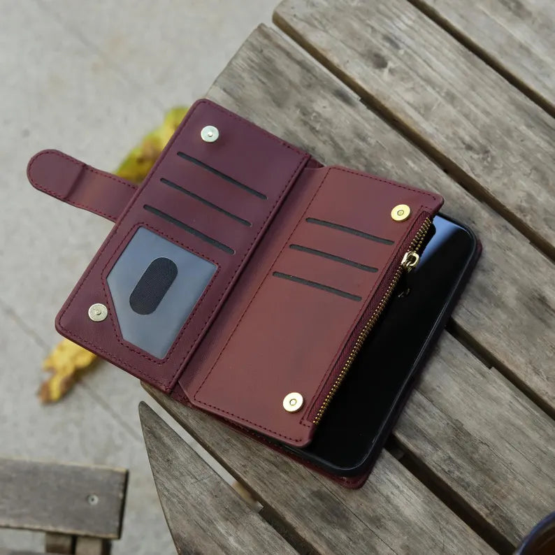 Phoenix Bespoke™: Luxury Quilted Crossbody Wallet Case with Zipper & Custom Stamping for Google Pixel 9/8/7 by Phoenix Tree Studio