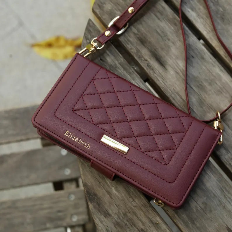 Phoenix Bespoke™: Luxury Quilted Crossbody Wallet Case with Zipper & Custom Stamping for Google Pixel 9/8/7 by Phoenix Tree Studio