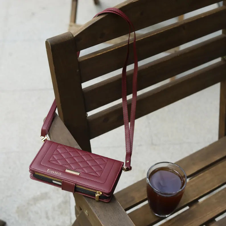 Phoenix Bespoke™: Luxury Quilted Crossbody Wallet Case with Zipper & Custom Stamping for Google Pixel 9/8/7 by Phoenix Tree Studio