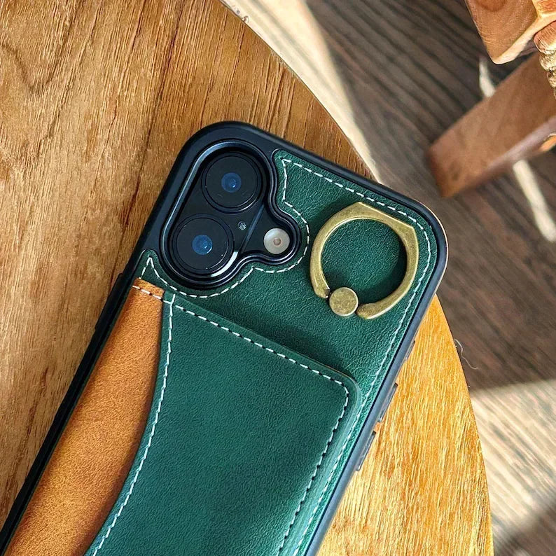 Phoenix Bespoke™: Chic Vegan Leather Wallet Case with Gold Ring for Google Pixel 9/8 by Phoenix Tree Studio