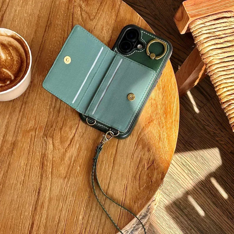 Phoenix Bespoke™: Chic Vegan Leather Wallet Case with Gold Ring for Google Pixel 9/8 by Phoenix Tree Studio