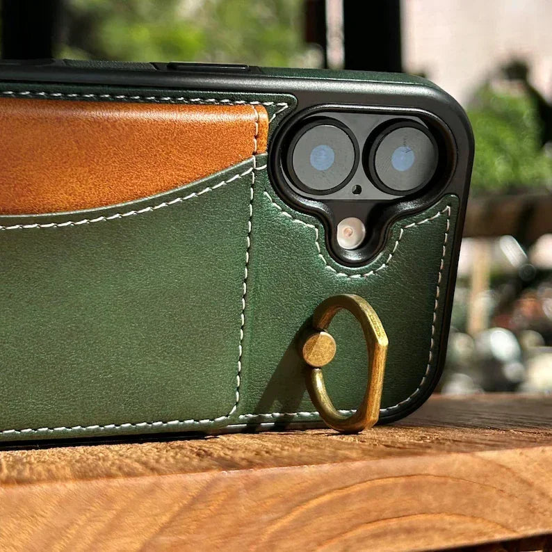 Phoenix Bespoke™: Chic Vegan Leather Wallet Case with Gold Ring for Google Pixel 9/8 by Phoenix Tree Studio