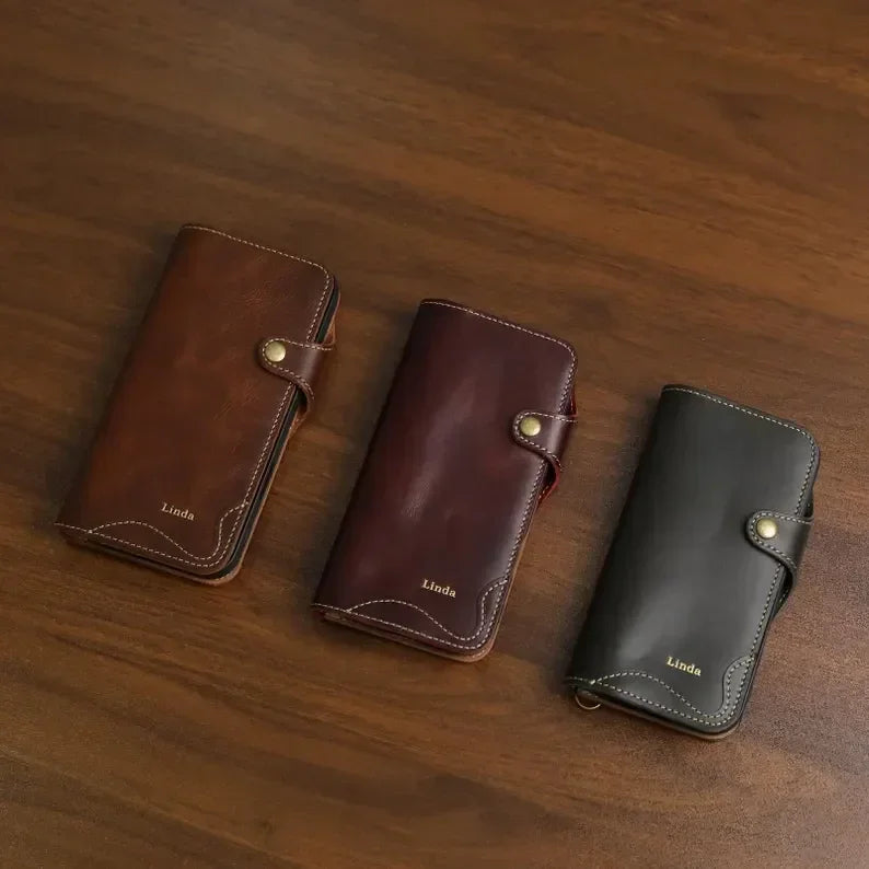 Phoenix Bespoke™: Personalized Genuine Leather Wallet & Folio Case for Samsung S25/S24 Series by Phoenix Tree Studio