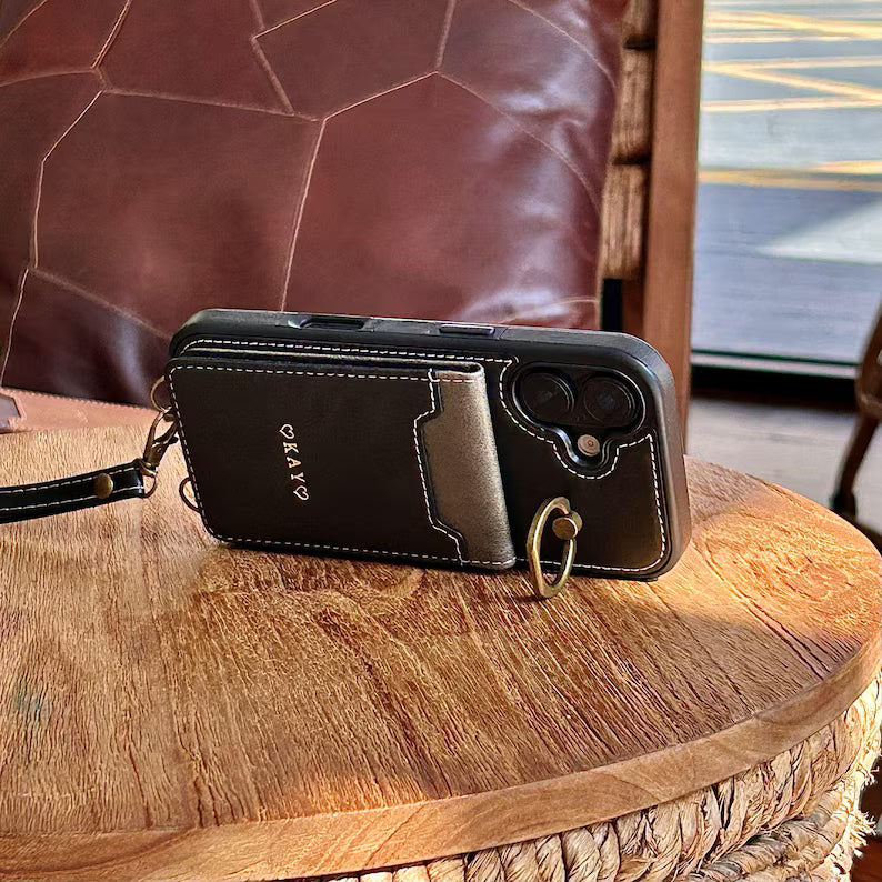 Phoenix Bespoke™: Retro Color-Block Wallet Case with Ring Stand & Wrist Strap for Google Pixel 9/8 by Phoenix Tree Studio