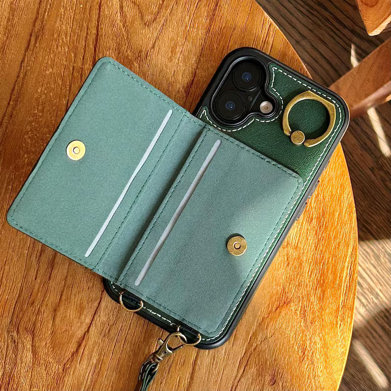 Phoenix Bespoke™: Chic Vegan Leather Wallet Case with Gold Ring for Google Pixel 9/8 by Phoenix Tree Studio