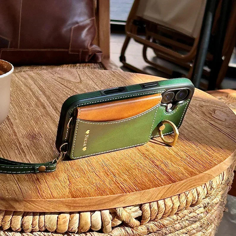 Phoenix Bespoke™: Chic Vegan Leather Wallet Case with Gold Ring for Google Pixel 9/8 by Phoenix Tree Studio