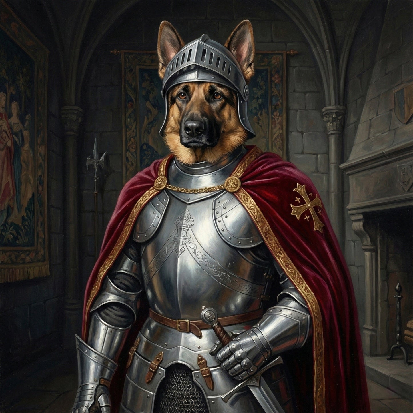 Custom Renaissance Pet Portrait - Royal Style Digital Oil Painting by Phoenix Tree Studio